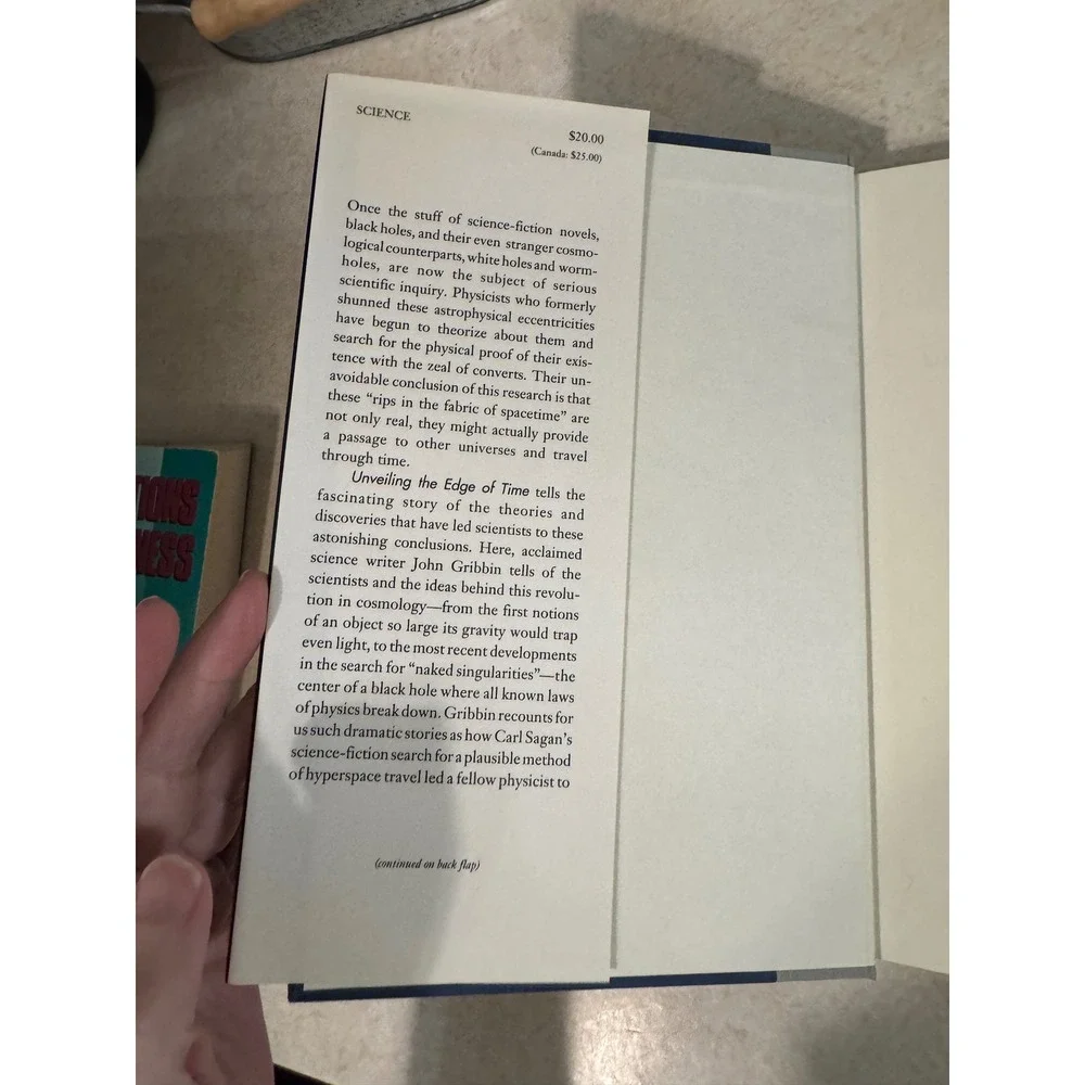 Unveiling the Edge of Time John Gribbin 1st Ed Black White Holes Wormholes 1992